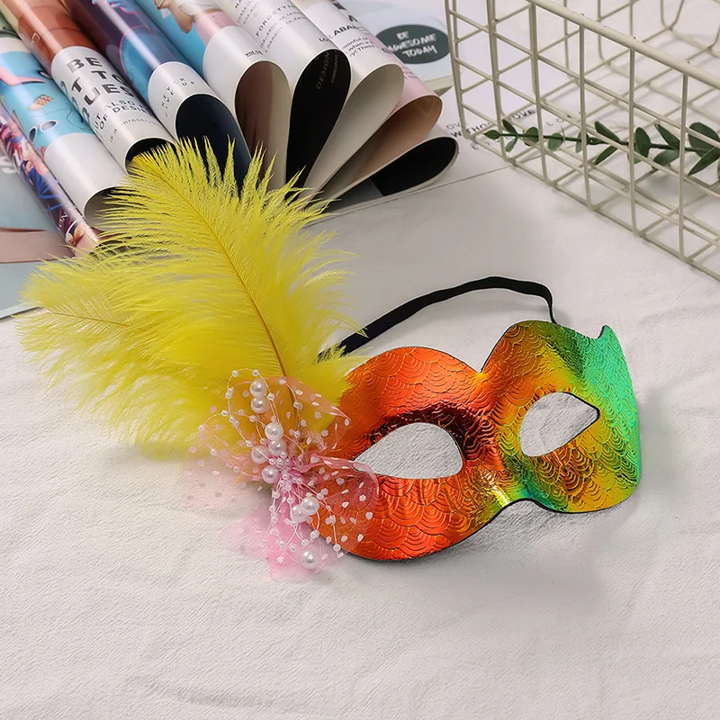 베네치아 마스크 바로크 깃털 장식 마스크 공주 마스크 파티용 미스터리 할로윈 카니발
