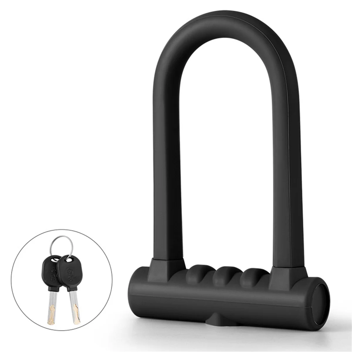 Bike Lock Anti-Theft Mountain Bike Road Bike Silicone U-Lock Motorcycle Helmet Bicycle Electric Scooter Black