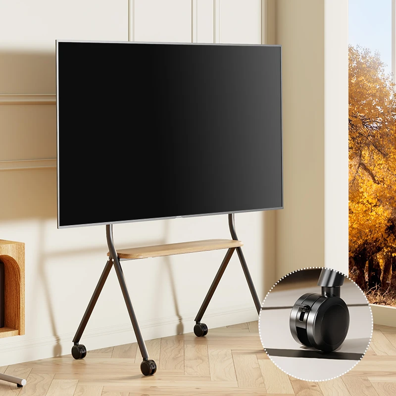 Movable TV Stand Small Apartment Floor-to-ceiling TV Cabinet55/65/75/86 with Wheels
