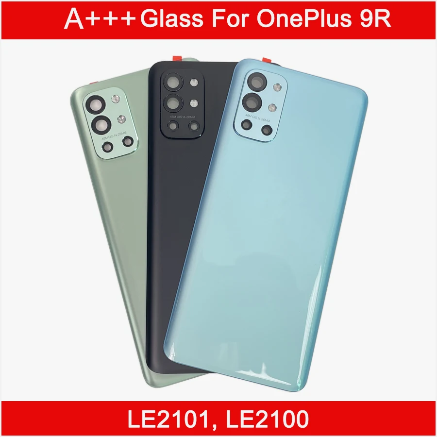 

A+++ Back Battery Cover For Oneplus 9R 1+ 9R Rear Glass Battery Housing Door Case Panel Repair With Camera Lens