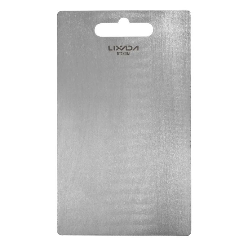 Lixada 1.8MM Thick Titanium Cutting Board Camping Cutting Block for Home Kitchen Cooking Outdoor Hiking Backpacking Chop Block