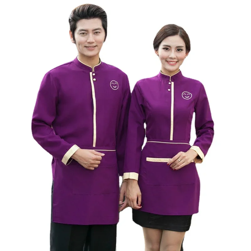 Uniformes Đầu Bếp Trang Phục Stylish Coffee Bánh Đồng Phục Coats đối Womens Khách Sạn Phục Vụ Bồi Bàn Phục Miễn Phí Vận Chuyển