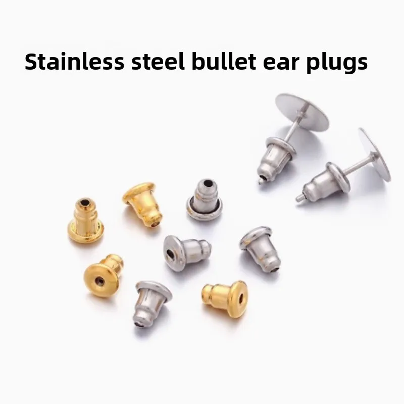 

20PCS Stainless Steel Ear Pin Earring Plug Blank Earring Post Ear Back For Jewelry DIY Making Earrings Findings