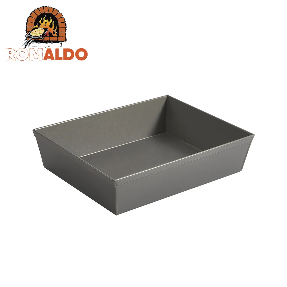 ROMALDO Two Sizes Detroit Pizza Pan (Non-Stick&BPA Free) Hard Anodized Rectangle Aluminum Deep Pizza Pan