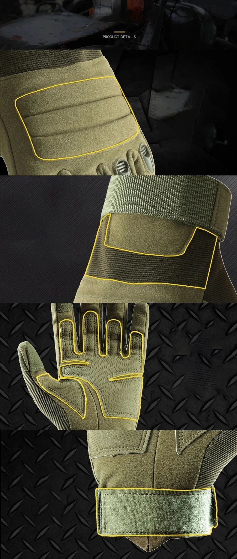 Taktische Handschuhe mit vollständiger Fingerbedeckung, atmungsaktiv, verschleißfest, bieten Fingerschutz, geeignet für den Einsatz im Freien, für Schießsport mit Luftgewehren, mit Touchscreen-Funktion, Jagdzubehör. – Detail 9