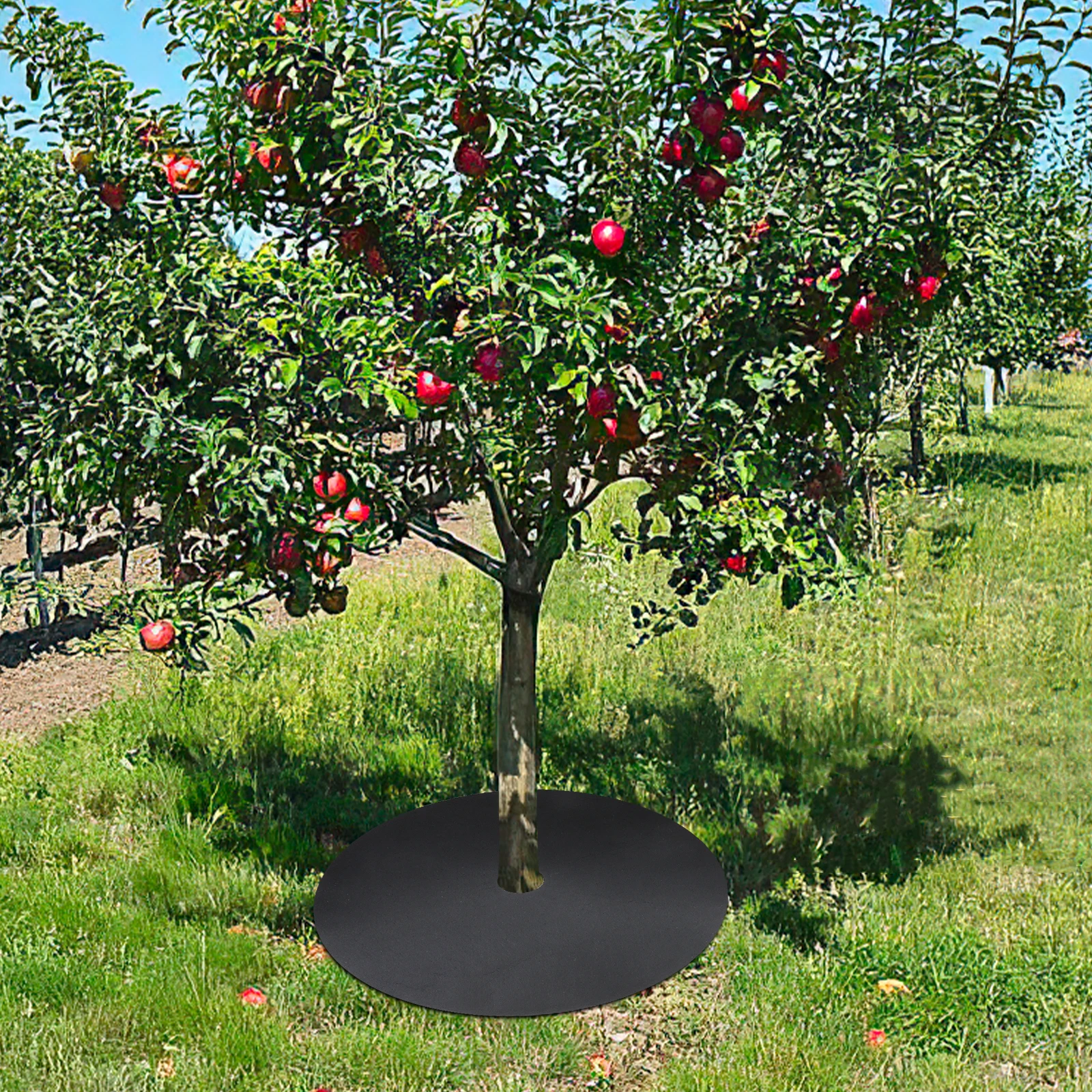 

10pcs Weed Control Fabric Non-Woven Thickened Black Garden Ground Cover 52Cm Outer 6Cm Inner Round Orchard Weeding Cloth