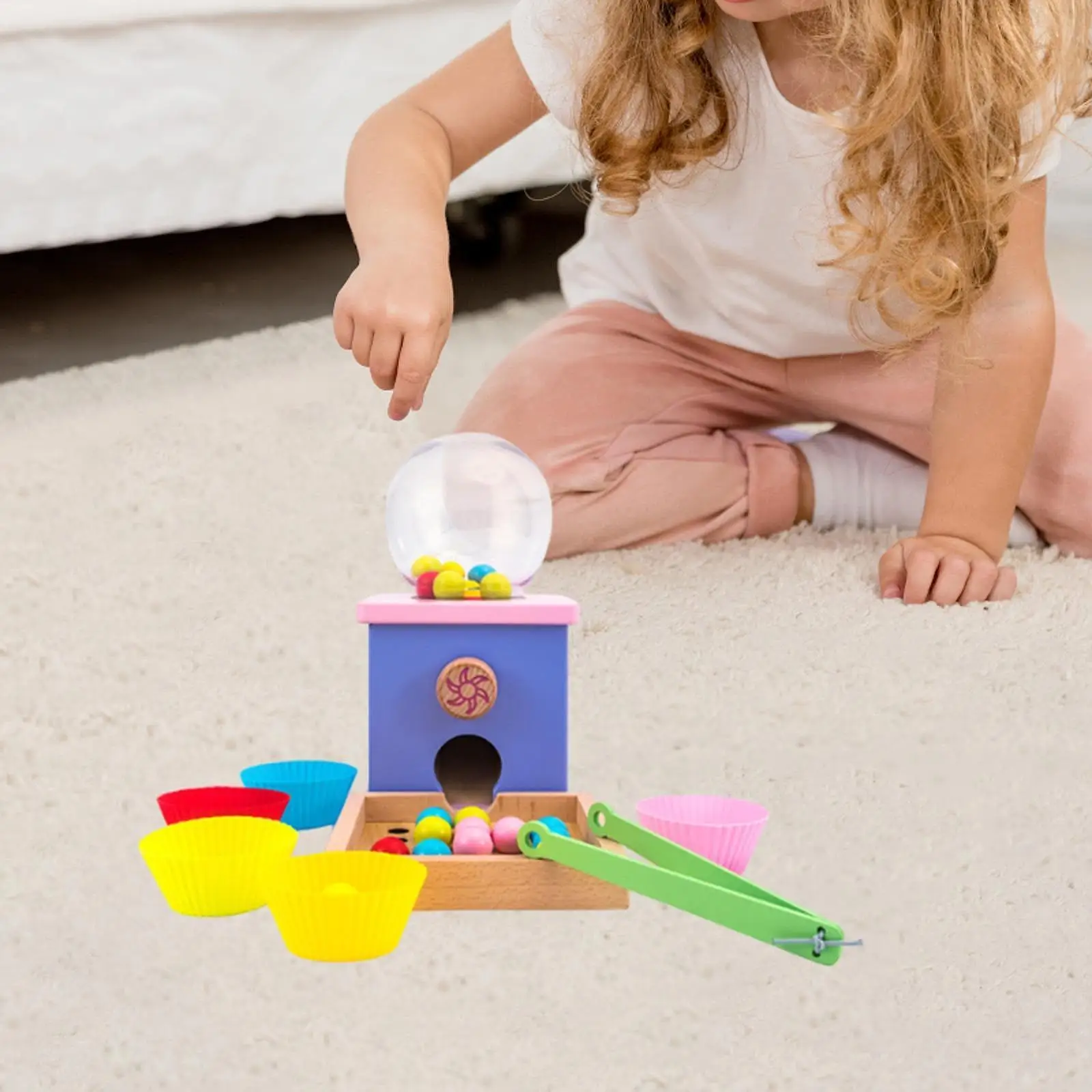 Candy Machine Bead Game, Ballen in Cups, Educatief Speelgoed Voorschoolse Leren Speelgoed Montessori Speelgoed Houten Sorter Spel voor Kinderen