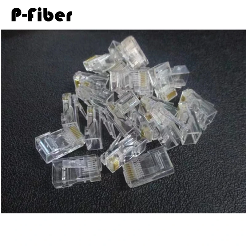 CAT5E RJ45 crystal head 100pcs pure copper 8 cores 8P8C gold-plated network cable cystal connector 025 035