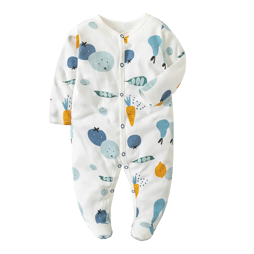 Autumn Newborn Footed Pajamas Girl and Boy Romper Long Sleeve Jumpsuit Cotton 0-12 Months Baby Clothes Romper Outfits Baby Rompe