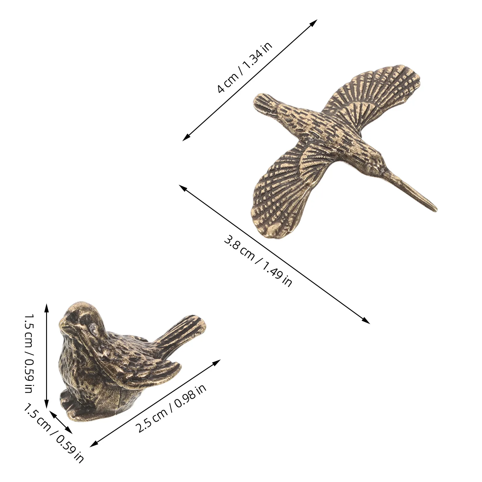 4Pcs Mini Brass Bird Bath Disk Ornament 2 Styles Gold Bird Shape Statue Purification Disk Fountain Birdbath Accessory