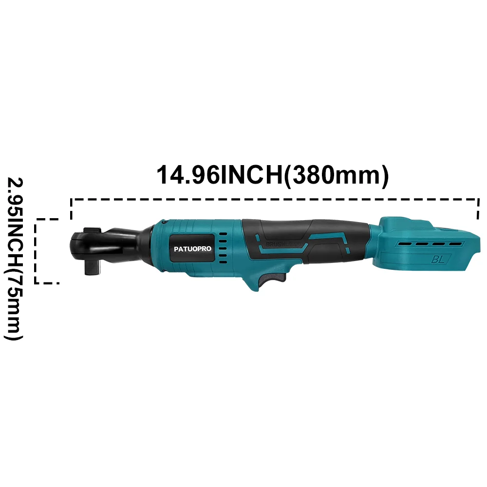 PATUOPRO 300N.m Brushless Electric Ratchet Wrench 1/2 Inch Cordless Driver Removal Screw Nut Power Tools For Makita 18V Battery