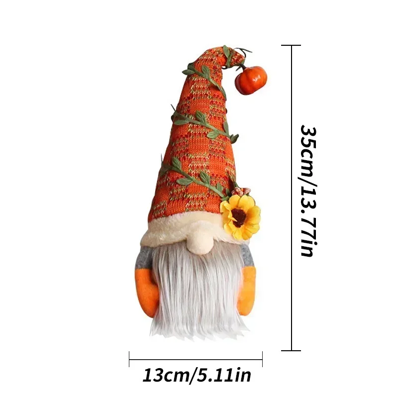 2026 Halloween Mini Plush Gnome Dolls With Pumpkin Sunflower Dwarf Ornaments Home Decor Christmas Thanksgiving Festival Gift