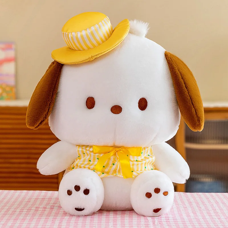 65cm lindo Kawaii Pochacco juguete de peluche Sanrio muñeco de peluche Anime tamaño grande almohada suave para niños cumpleaños regalo de Navidad máquina de juguete