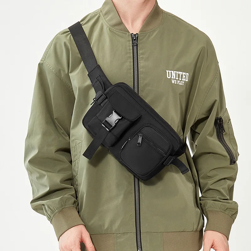 

Маленькая поясная сумка из ткани Оксфорд для мужчин, брендовая японская мини-мужская сумка 2025 года, мужские повседневные сумки, простая нагрудная сумка