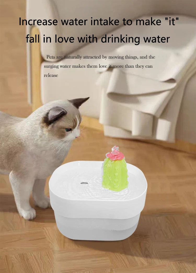 Automatic Electric Pet Water Dispenser Plastic Pet Water Fountain with Water Filter Battery Powered for Dogs Cats Food Usage