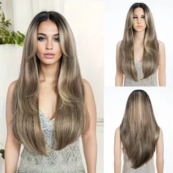 Synthetische Spitze Front Perücke gerade Spitze Perücke Cosplay Teil Perücke für Frauen Spitze Perücke 26 Zoll lange Ombre blonde Perücken synthetische Spitze Perücke