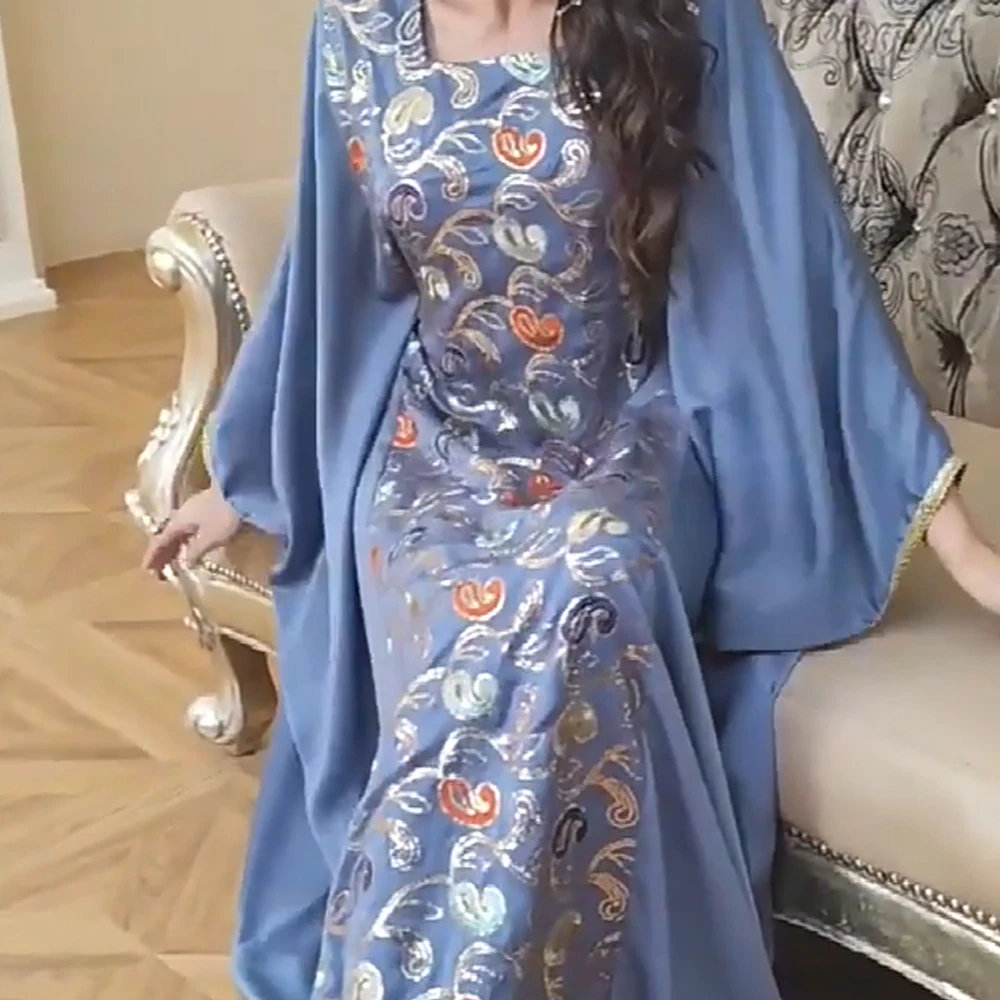 

Eid Ramadan Maxi Dresses for Women Satin Abaya Jalabiya Embroidery Morocco Dubai Kaftan Islam Arab Robe Muslim Abayas Vestidos