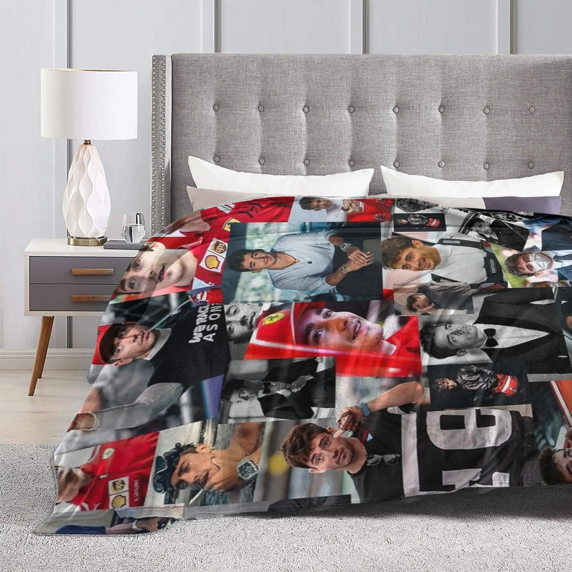 モト・チャールズ・モーターサイクル・レーシング16ブランケット・シャルル・ルクレール・ファジー・オーサム・ウォーム・スローブランケット・寝具・ラウンジ・サマー用