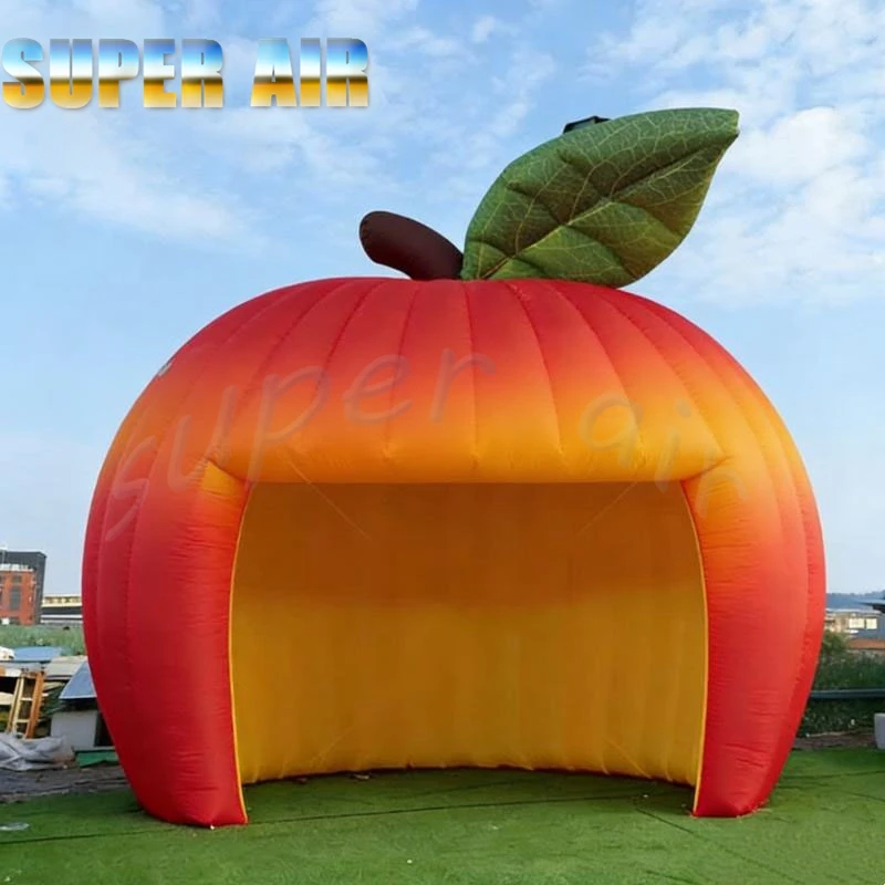 Giant Inflatable Apple Tent, Custom Fruit Shape Inflatable Booth Kiosk for Farm Fair, Event Promotion, Exhibition Advertising