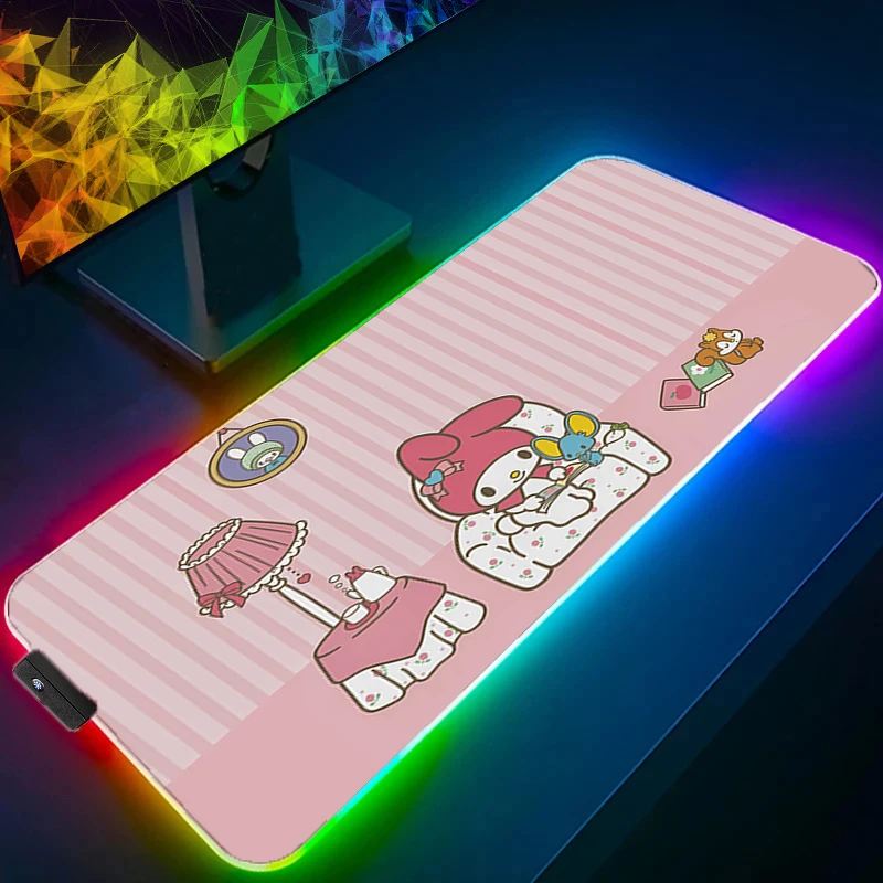 RGB Mouse Pad M-my M-melody Lockedge Backlight Gaming Accessories Computer Gamer Keyboard 900x400 LED Mouse Mat Desk Mousepad