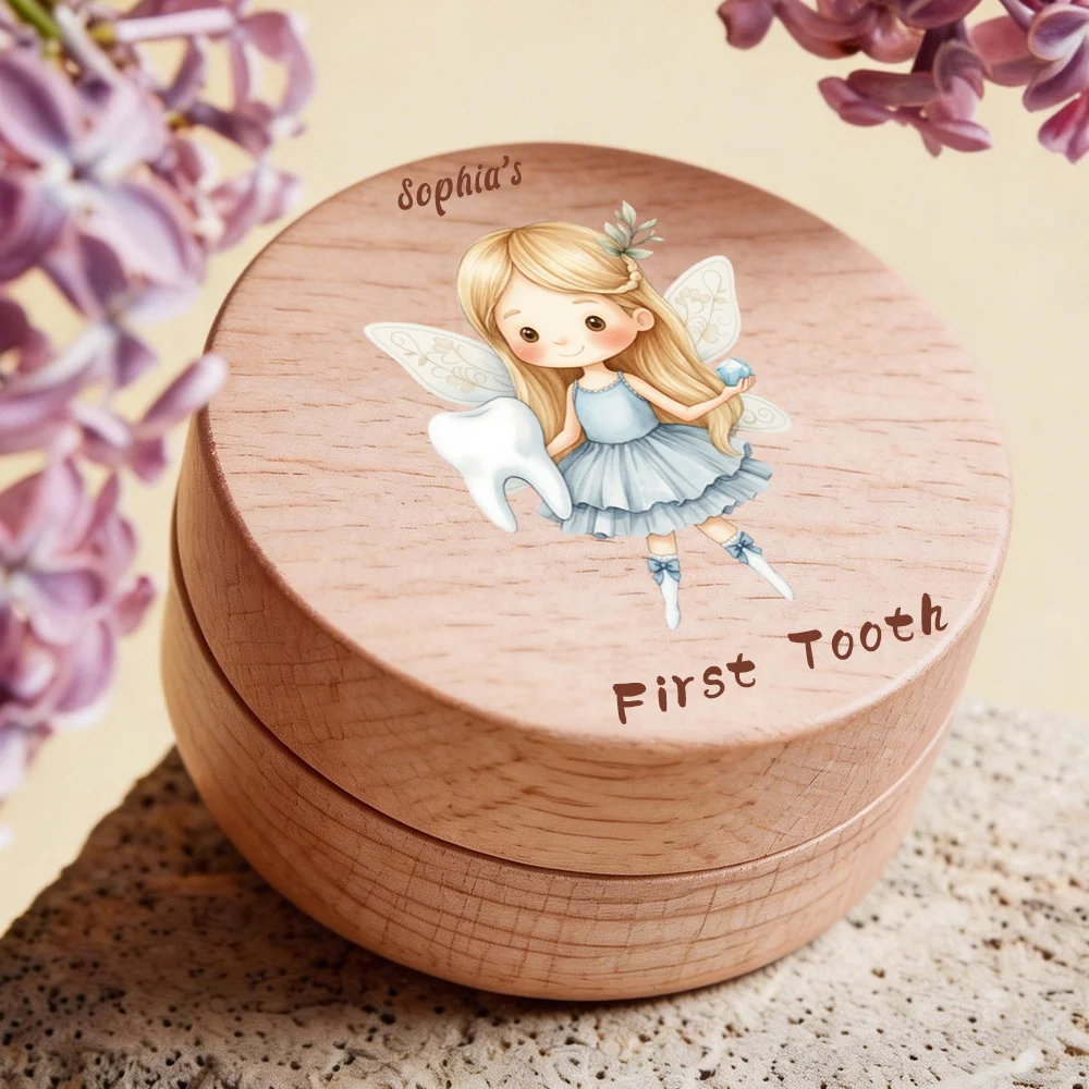 Customized Keepsake Box for Fairy Character Elegant Storage for Teeth and Hair Adorable Print Shower Gift Personalized Touch