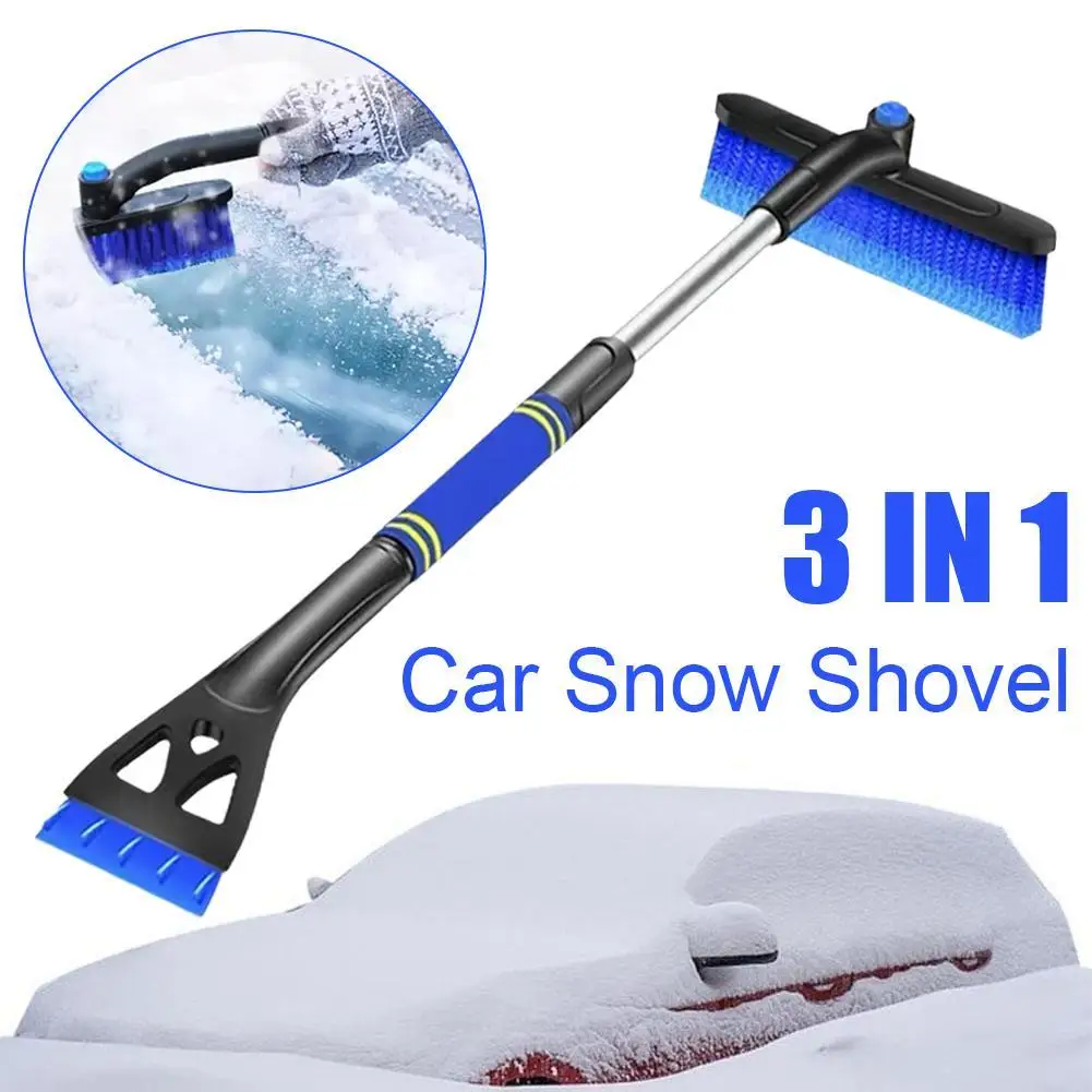 3-in-1 Retractable Car Snow Shovel & Ice Scraper - Durable ABS, Non-Electric, Perfect For Winter Defrosting & Snow Removal Cars