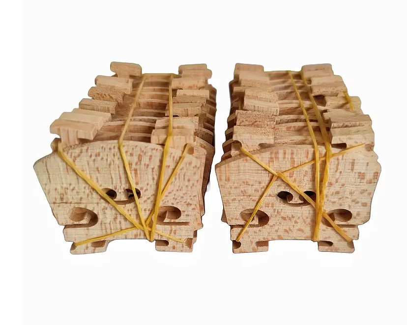 Features: 20/50/100pcs Different Fiddle Violin Bridges Maple Wood High quality brdige for 4/4 3/4 1/2 1/4 1/8 Violins They made