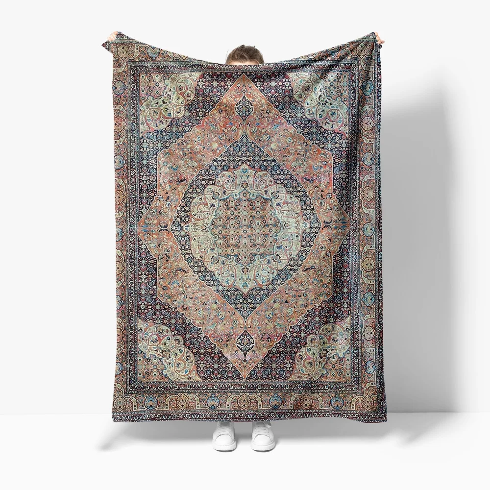 Moroccan Vintage Ethnic Kilim Rug Tribal Pattern Bed Carpet Decorative Throw Blanket Home Decor Cushion Cover