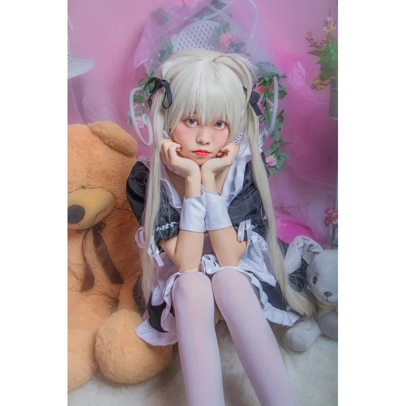 Anime Yosuga No Sora Kasugano Sora 메이드 코스프레 의상 섹시한 앞치마 드레스 유니폼 Meidofuku 로리타 할로윈 파티 의상