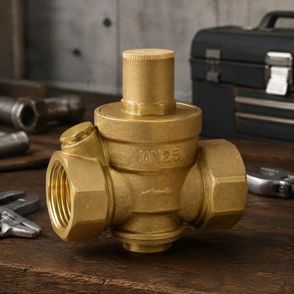 DN25 Size Pressure Regulator Valve 1 Inch Thread Quick Response Water Pressure Reducing Valve Brass Material Piston Structure