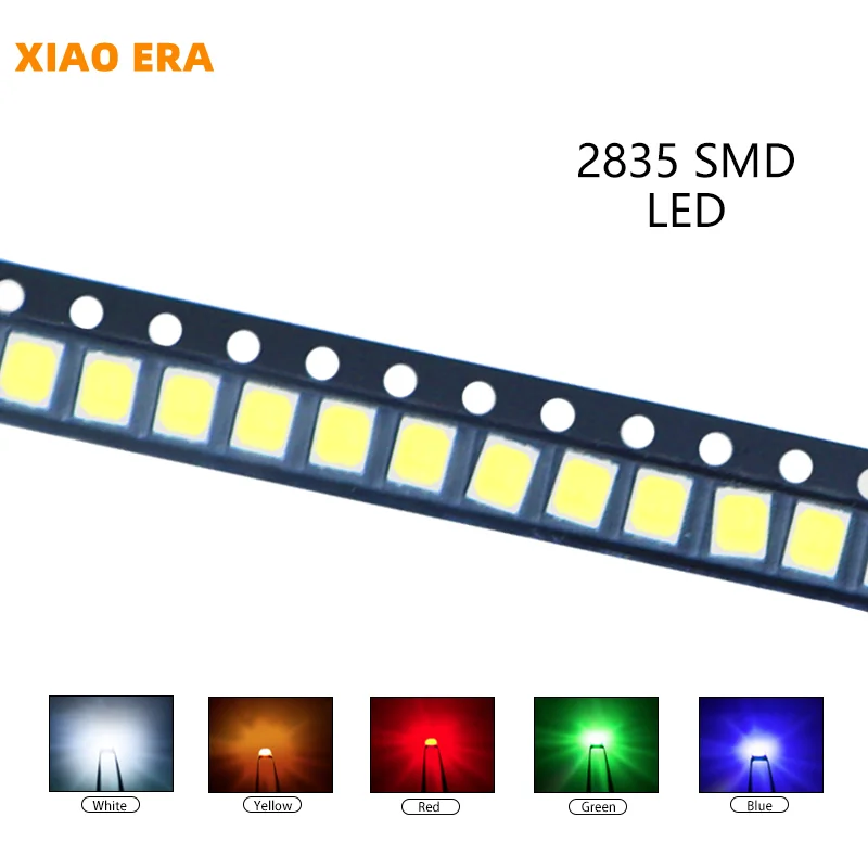 100 stücke 2835 SMD LED Rot Gelb Grün Weiß Blau Orange UV-Licht Emittierende Diode PCB DIY Assorted Kit