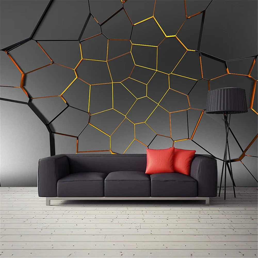 custom Decorative wallpaper 3D technology sense ktv bar gym company office foreground background wall paper house decoration