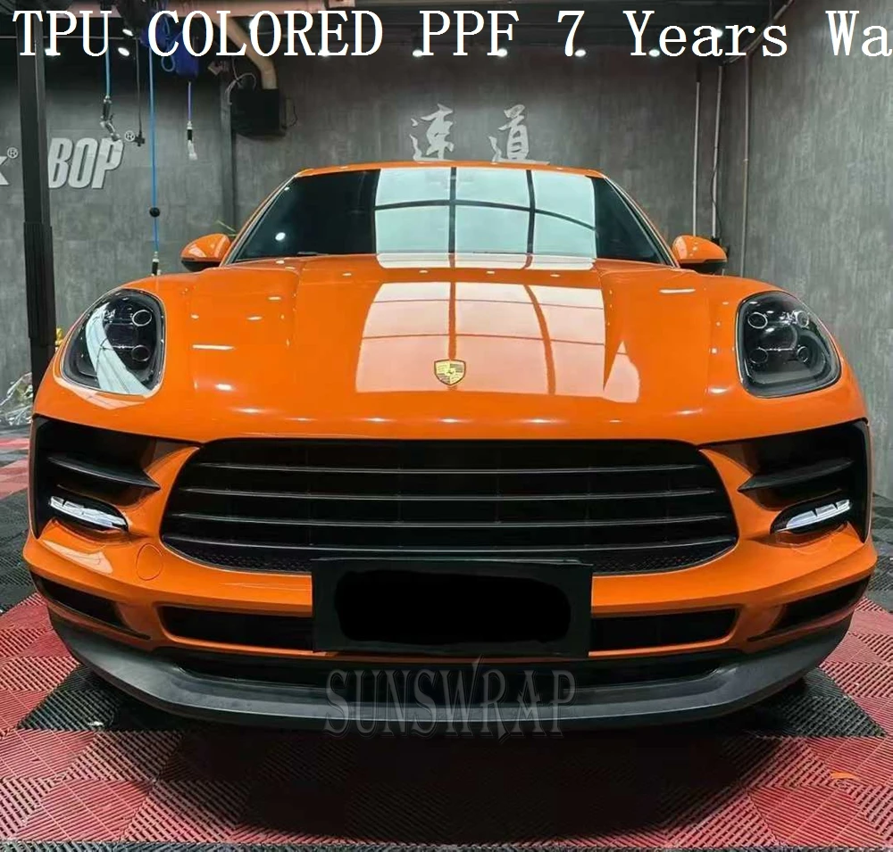 

Color PPF Crystal Flame Orange Paint Protection Film Hydro-Dipping Wet Application for Auto/Marine/Aviation-self healing film
