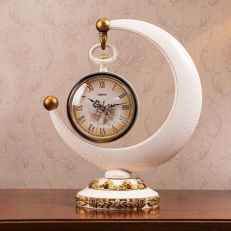 Light Luxury Home Decoration Clock Watch Creative Metal Desktop Floor Clocks Living Room Standing Clock Chinese Pendulum Clock