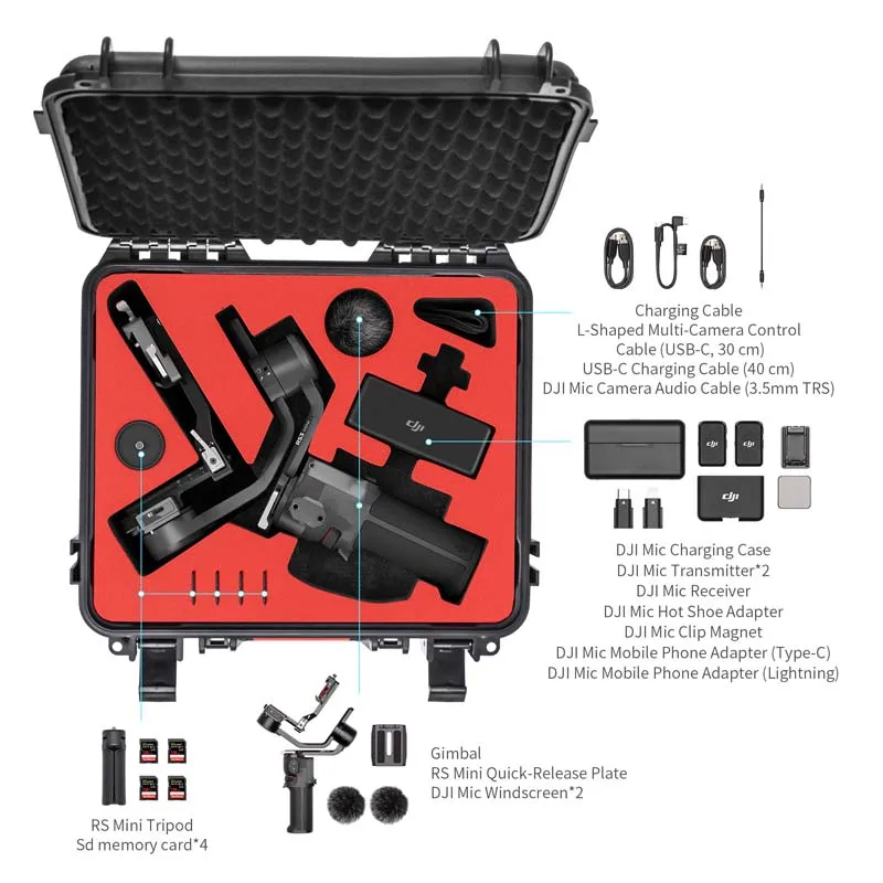 Hard Storage Case for DJI DJI RS 3 Mini Stabilizer Suitcase ABS Waterproof Carrying Case DJI Ronin 3 Mini Hardcase Box Strap