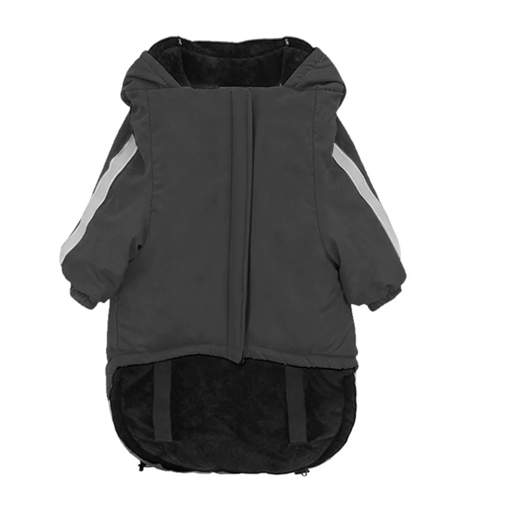 

Fashion Windproof Fleece Dog Clothes Warm Waterproof Winter Pet Apparel Reflective Thicken Dog Hooded Coat Outdoor