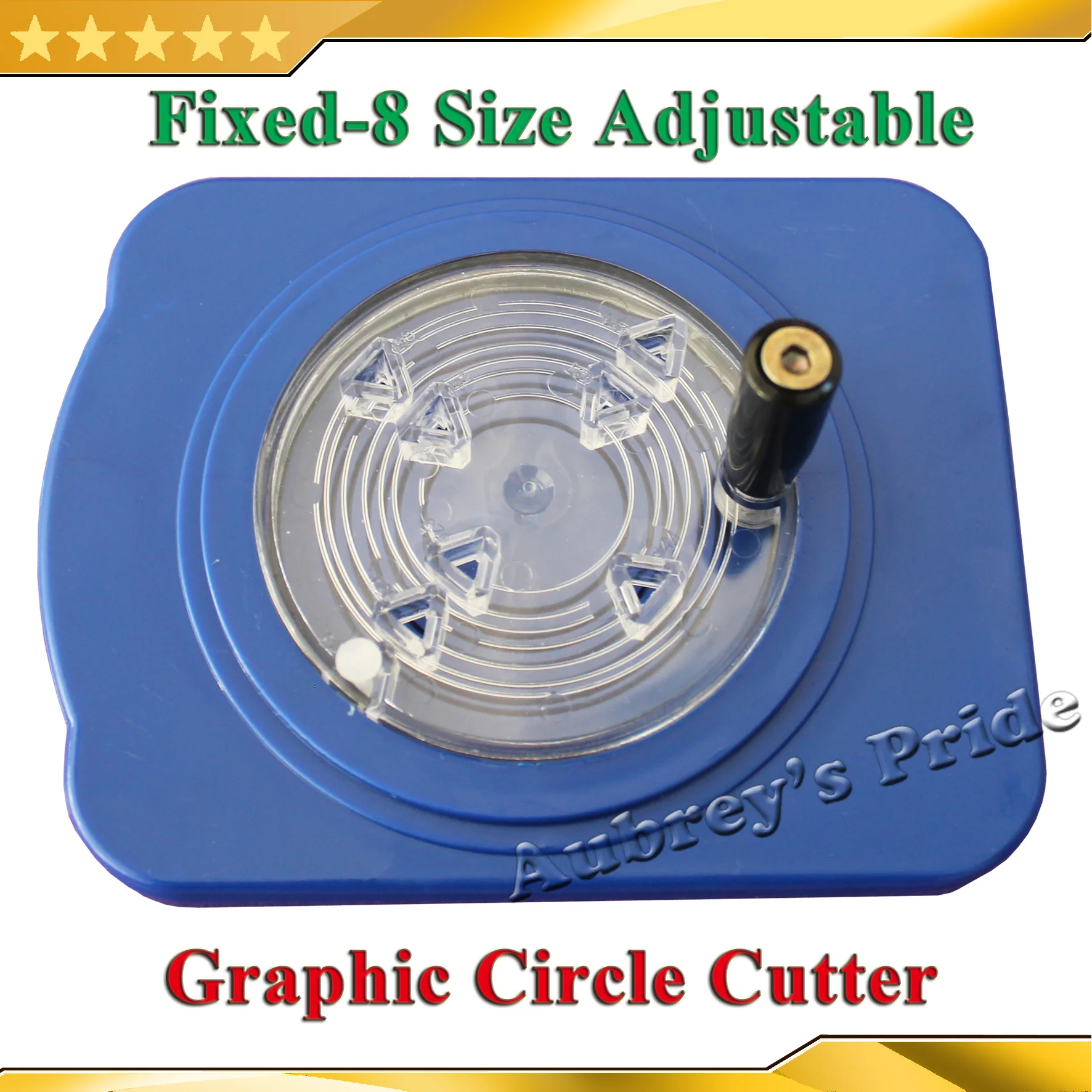 New Fixed 8 Sizes Adjustable Round Rotary Circle Graphic Paper Cutter Sharp Blade Die Board Button Maker