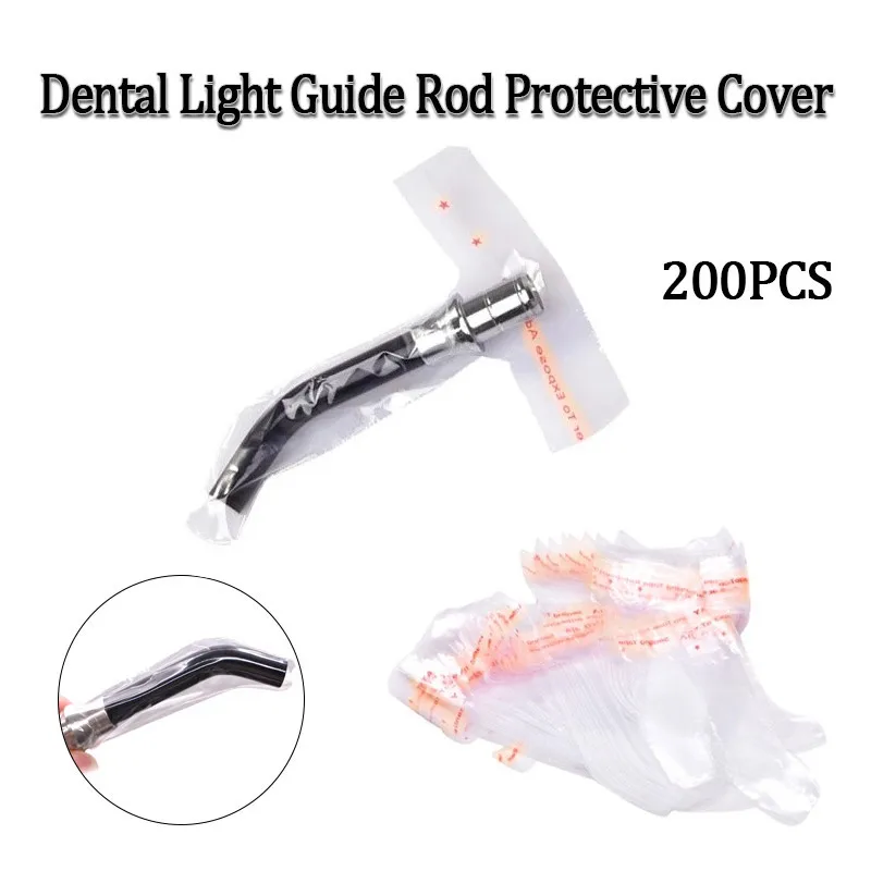 200Pcs DentalDisposable LED Light Curing Tip Plastic Covers Dental Curing Light Guide Sleeves