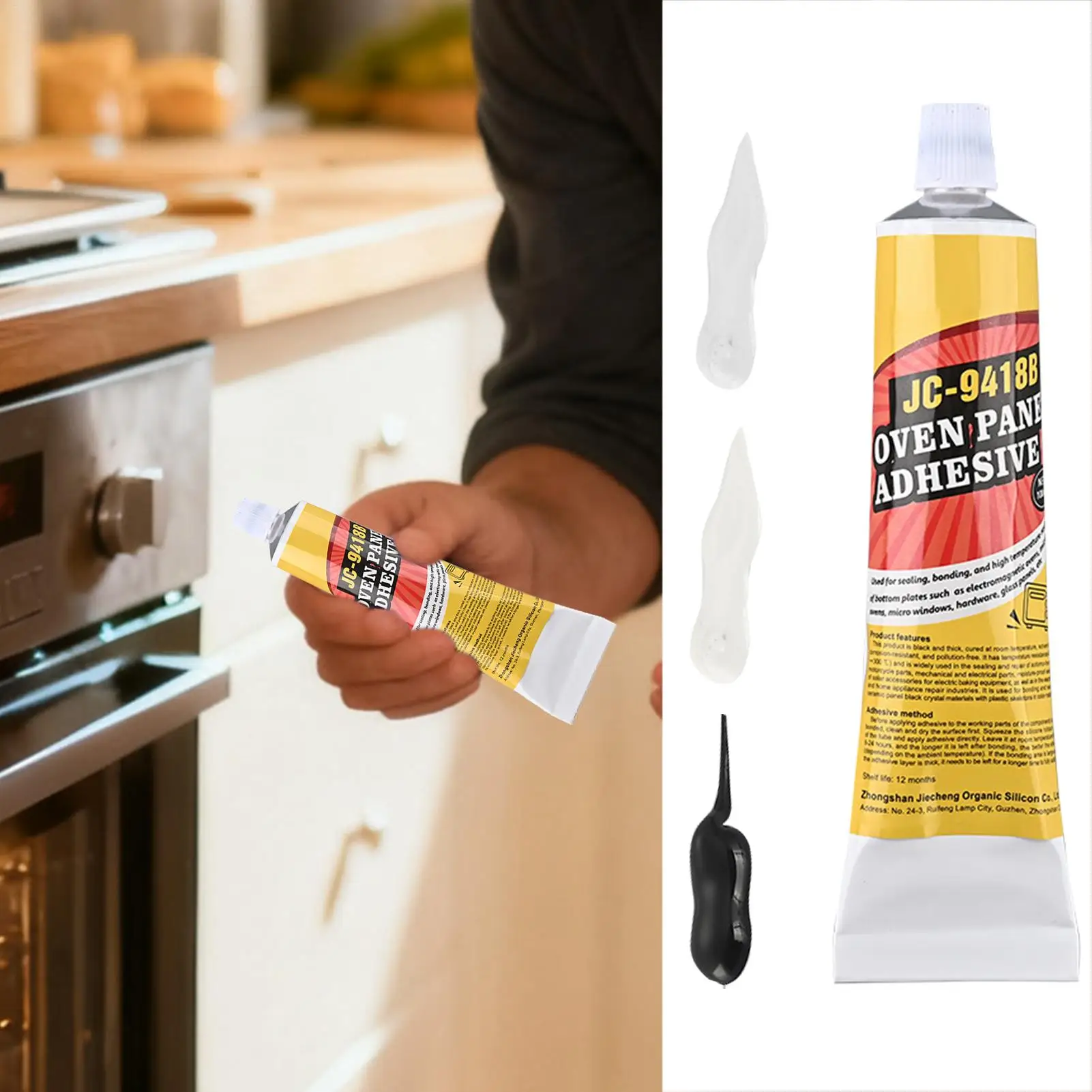 لاصق باب الفرن 100 مل إيبوكسي مقاوم لدرجات الحرارة العالية للسيراميك والمعادن، يثبت الشقوق على شواية الطباخ التعريفي في الميكروويف #1