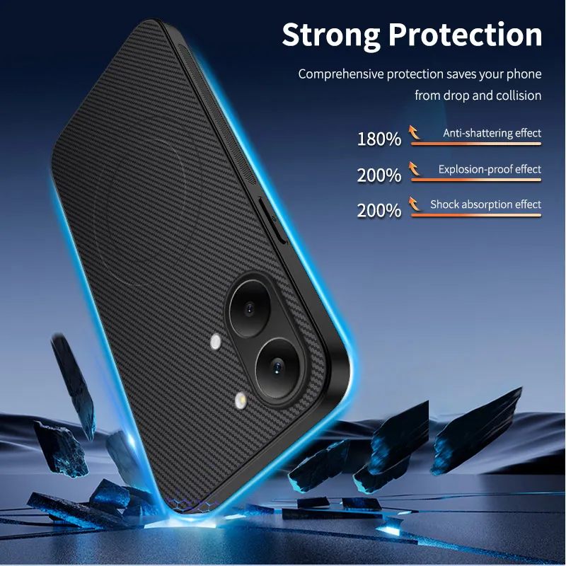 For Magsafe Magnetic Phone Case For Xiaomi Poco X8 Pro Max X7 Pro X6 Pro Carbon Fiber Texture Shockproof Cover Funda Capa