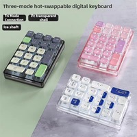 K21 21-Key Mechanical Keyboard BT/2.4Ghz/USB-C Tri Mode Connection Rgb Hot-Swap Wireless Transparent Numeric Wireless Keypad