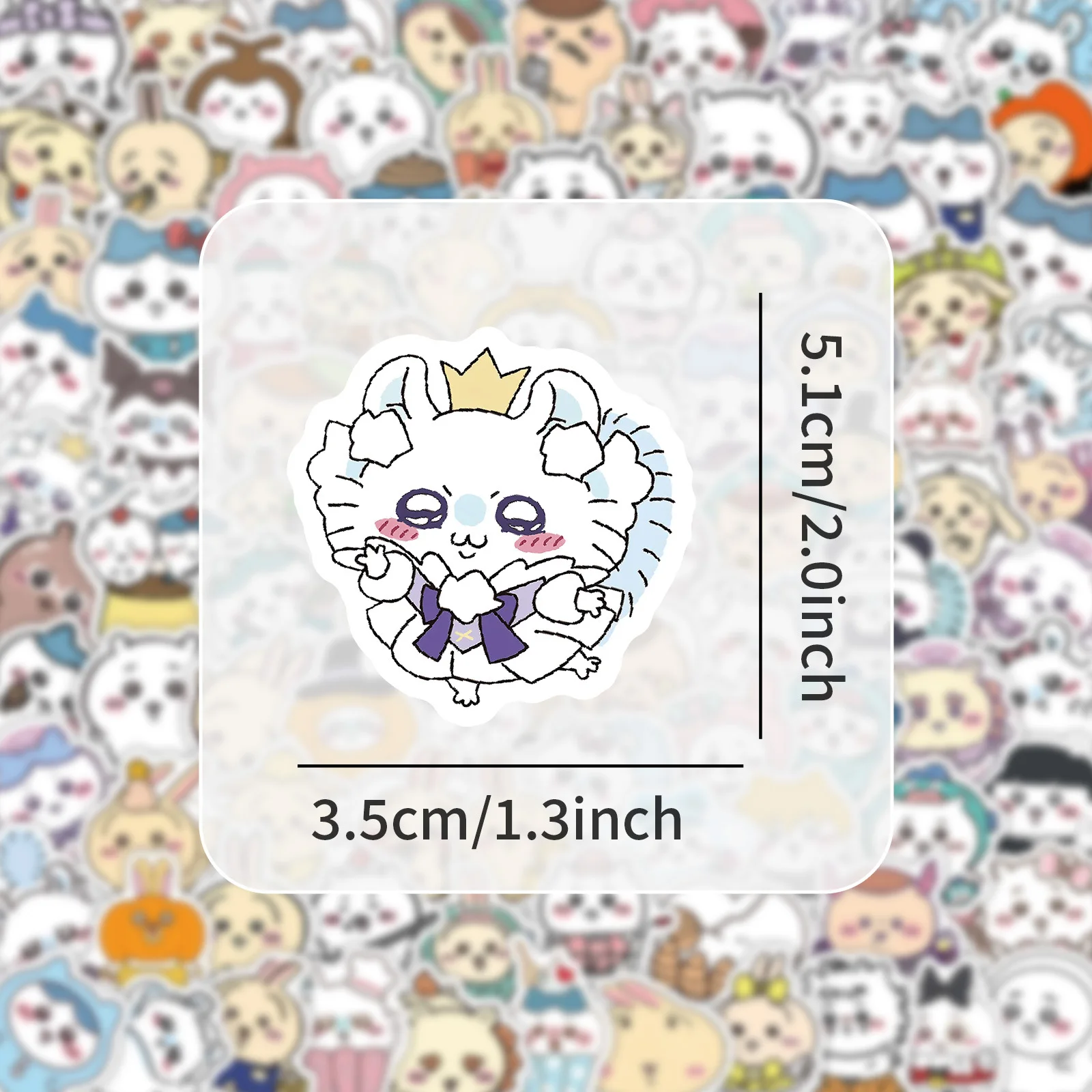102 Stück Kawaii Jiikawa Cartoon-Aufkleber, Dekorative Scrapbook-, Gepäck-, Tassen- und Schreibwaren-Aufkleber, Niedliche Chiikawa-Graffiti-Sticker als Geschenk für Kinder – Detail 3