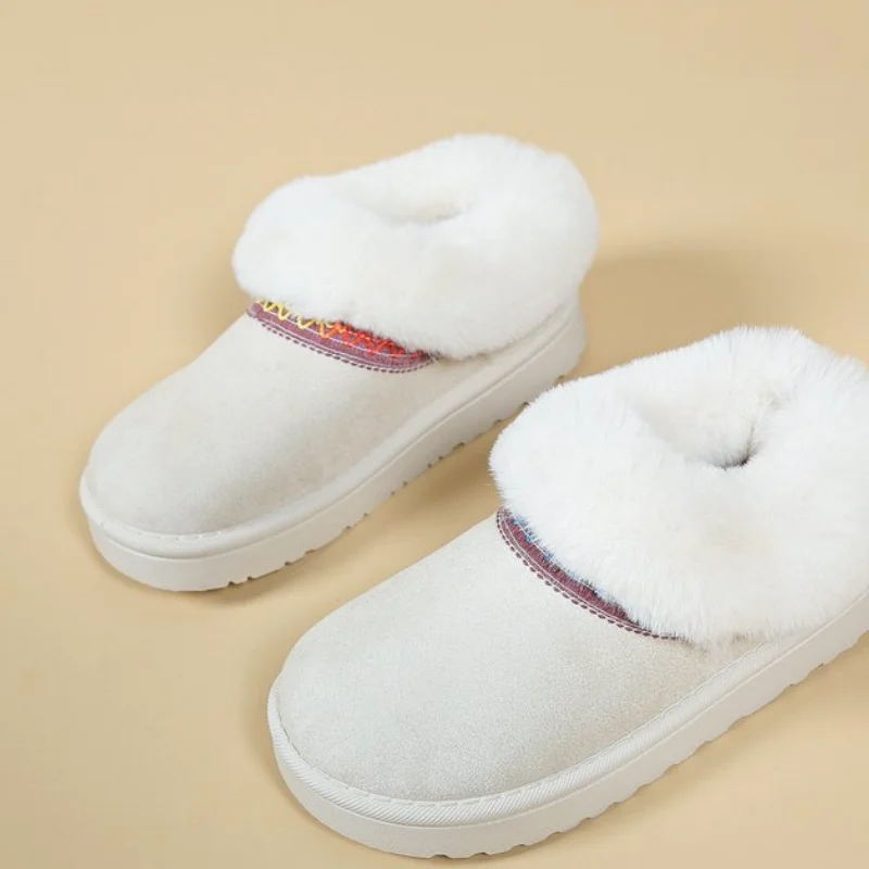 الشتاء أنيقة جولة اصبع القدم مثير وقطيفة سميكة سوليد أحذية الثلوج عارضة المألوف أفضل بيع الأحذية النسائية الجديدة المريحة #6