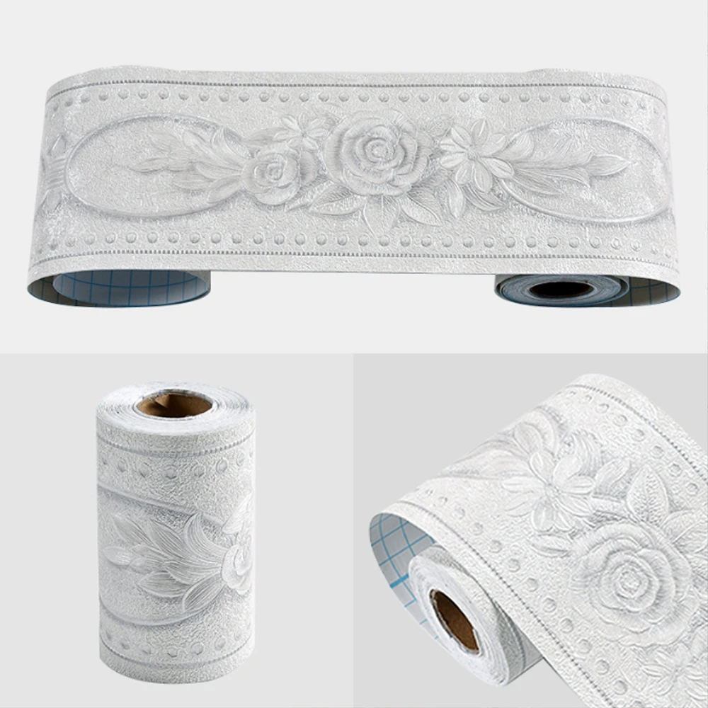 3D selbstklebende Wandaufkleber, wasserdichte PVC-Wandranddekoration für Schlafzimmer, Wohnzimmer, Heimdekoration, Fußleiste, Taille