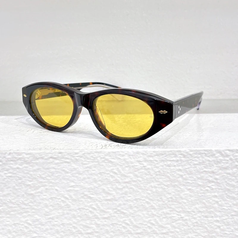

Handmade Luxury Brand Oval acetate sunglasses KRASNER men women fashion designer UV400 outdoor handmade New trendy SUN GLASSES