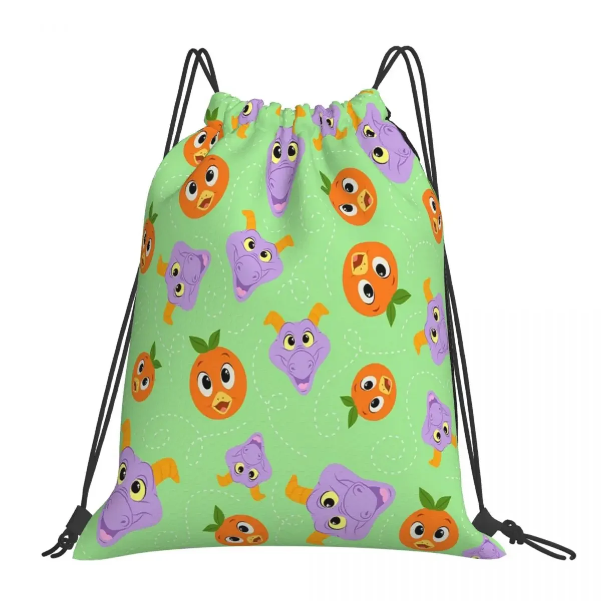 Festival Fresh - Figment And Orange Bird (green) Backpacks Drawstring Bags Drawstring Bundle Pocket Sports Bag Book Bags