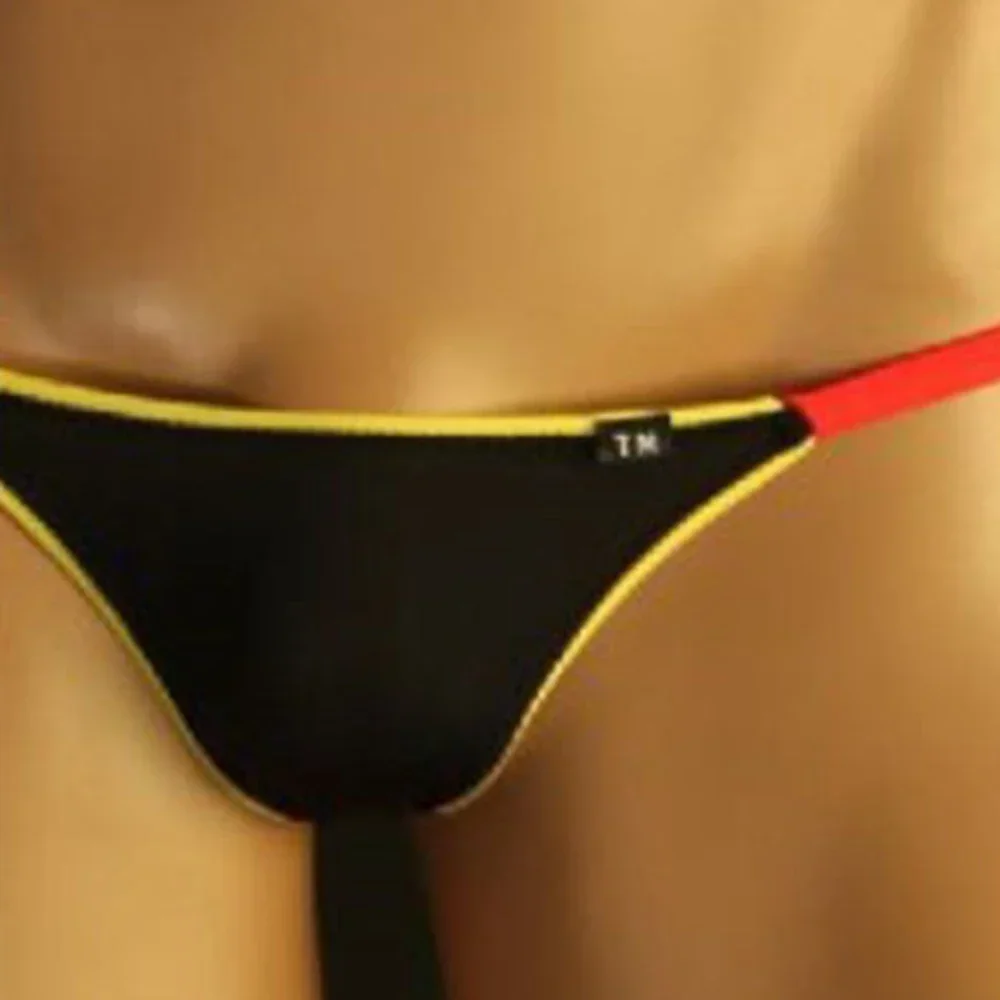 

Men's Sexy G-Strings Underwear Ice Silk T-Back Breathable Briefs Thongs Bulge Pouch Low Rise Elastic Man Panties Gay Underpants