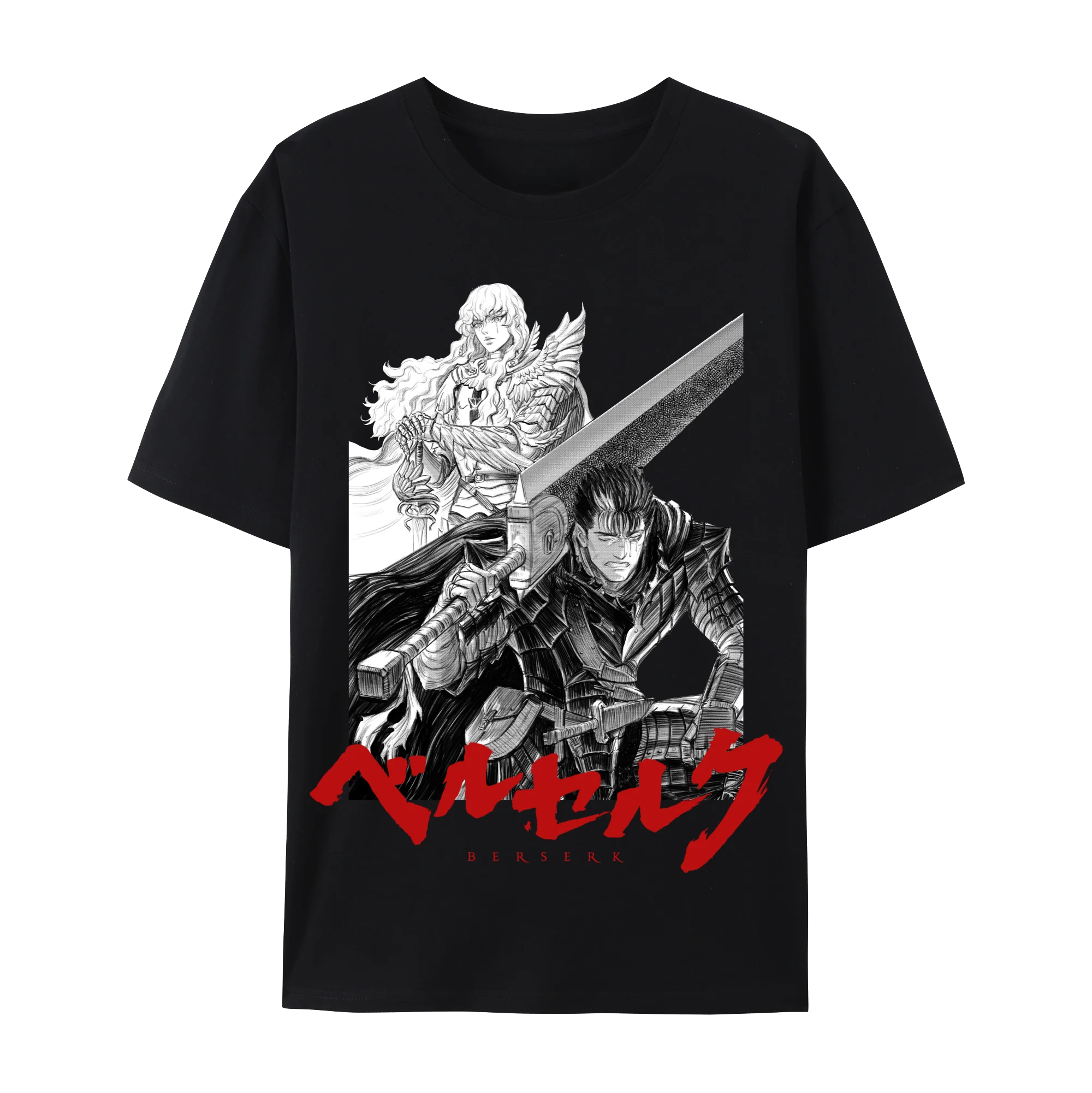 

Berserk Gess & Griffith Graphic Cotton T-Shirt,Japanese Anime Unisex Short Sleeve Crewneck Shirt