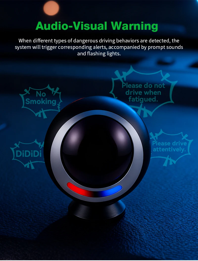 AI Auto Driver Monitoring 1080P DMS Camera,Real-time Detection Warning for Driver anti-Fatigue,Sleepy,Smoking /Distraction etc.