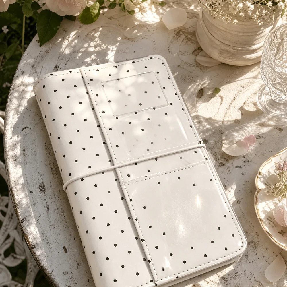 

Polka Dot Hand Account Cover Shell Simple Twill Texture Binder Notebook Cover Shell Premium Quality Cloth Binder